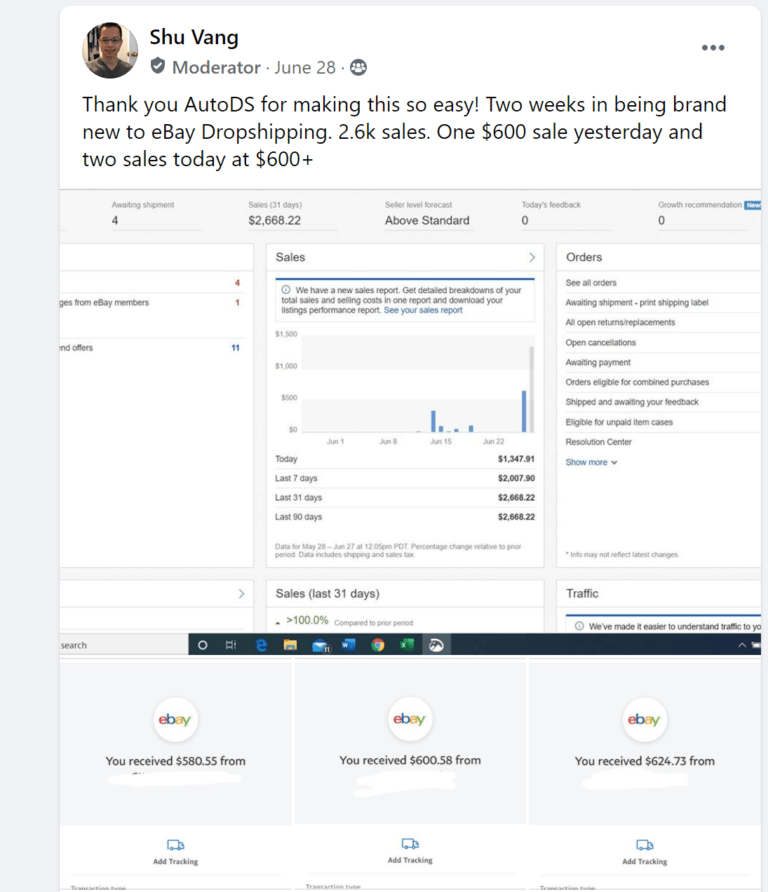 3000 dollars in sales using autods in under two weeks