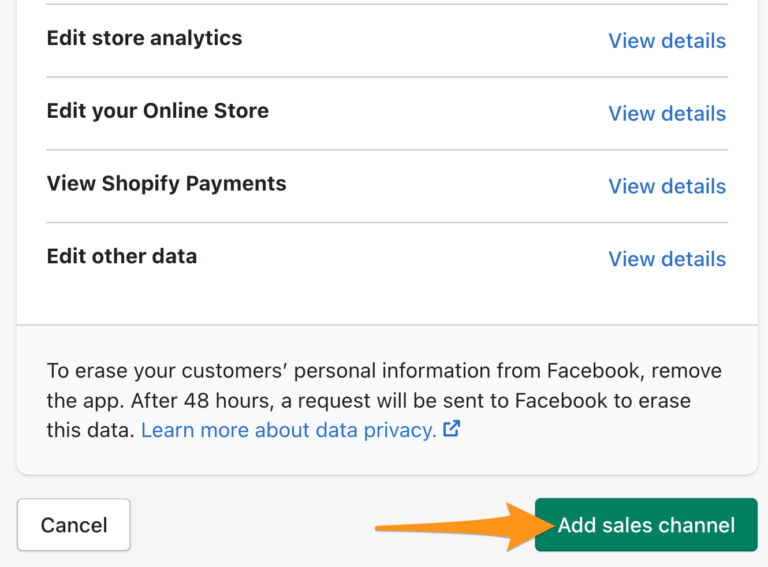 add facebook to shopify