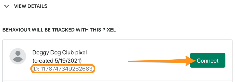 connect facebook pixel
