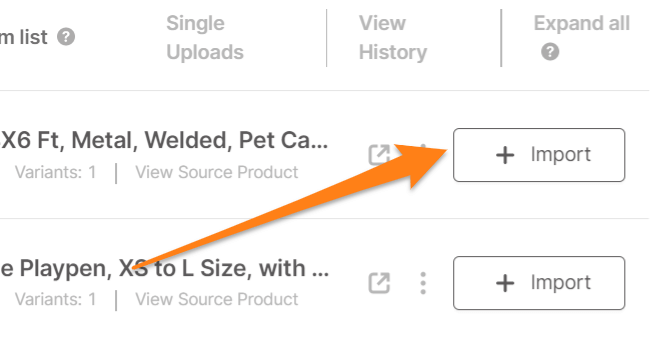 dropshipping products import
