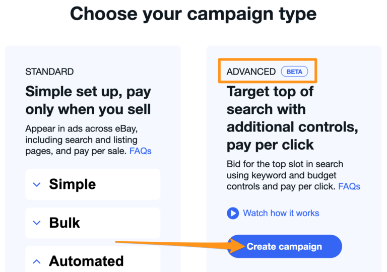 create ebay ppc campaign