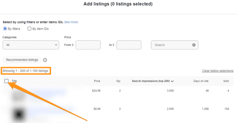 add multiple listings