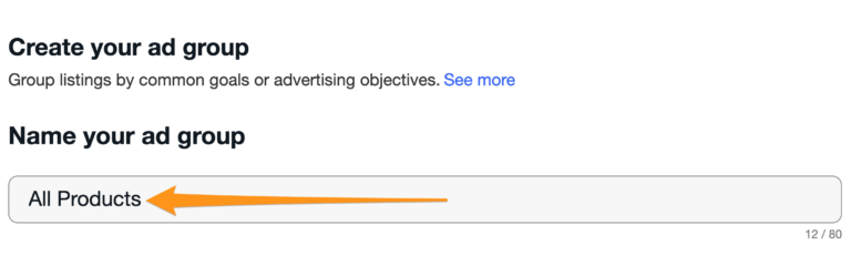 promoted listings ad group