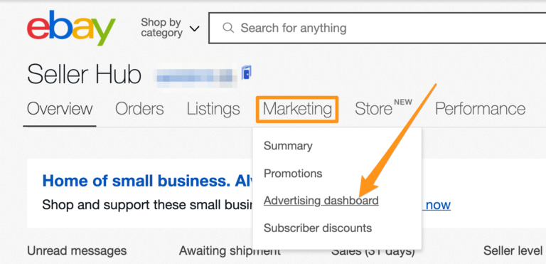 ebay advertising dashboard