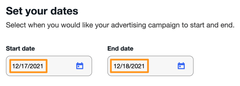 ebay ppc campaign dates