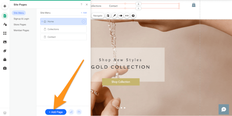 add page on Wix