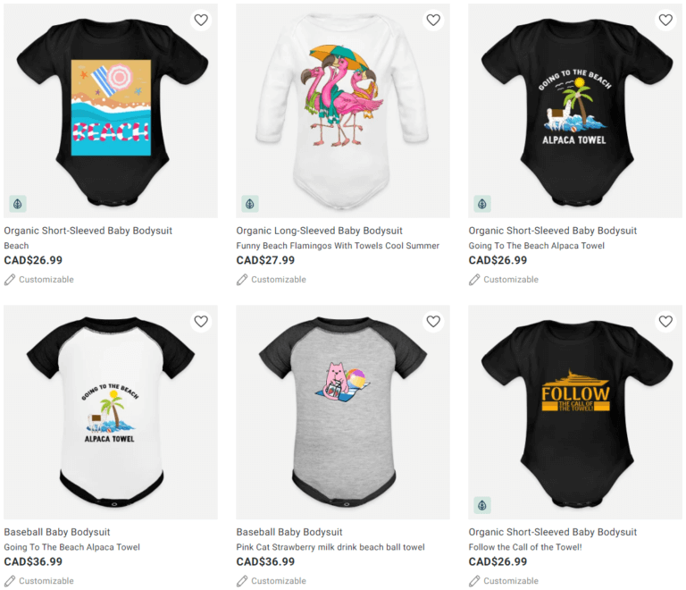 Baby Onesies POD Items