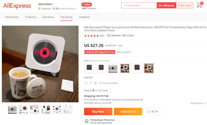 Wall Mounted CD Player on AliExpress