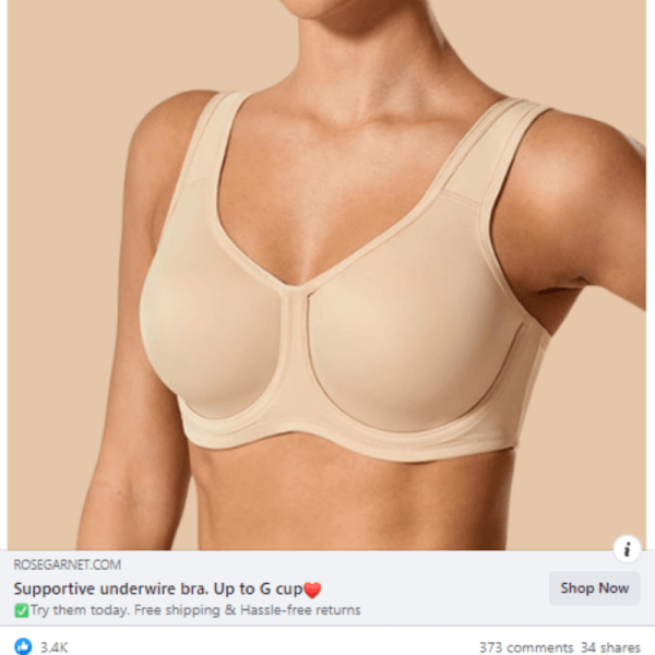 Full Coverage Bra For Women Facebook Ad