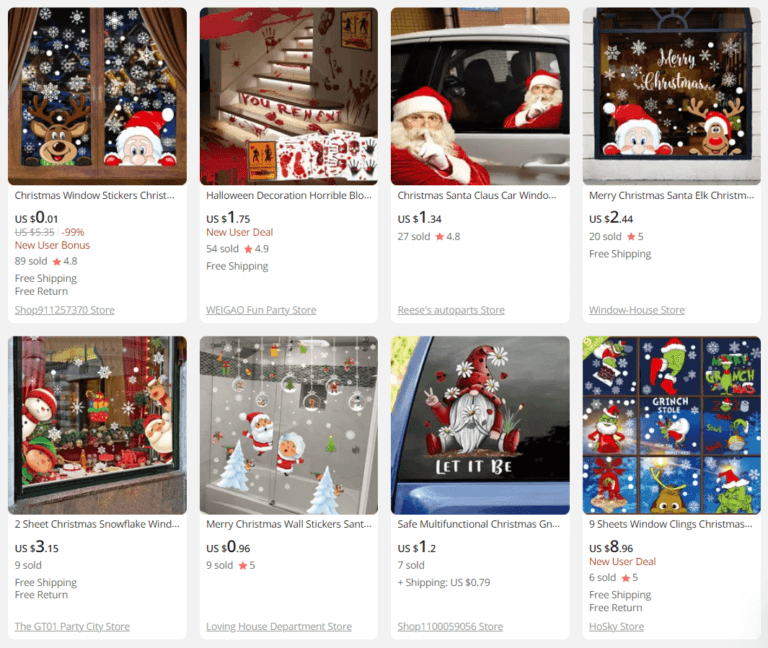 window sticker dropshipping christmas products