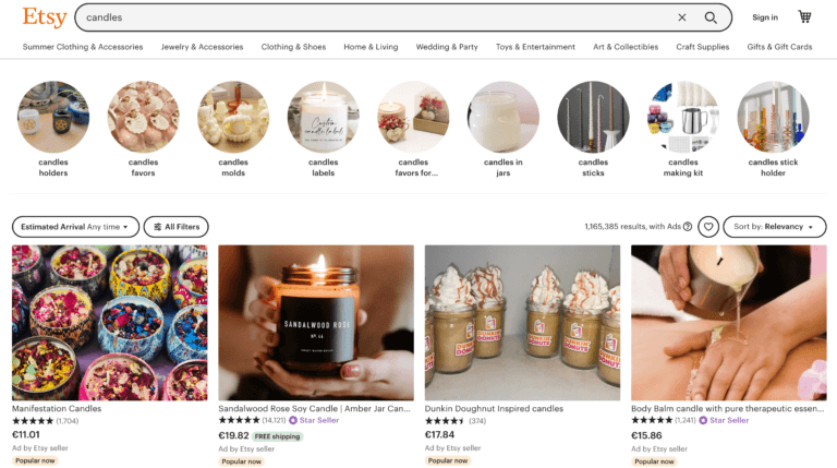 Etsy dropshipping candles source