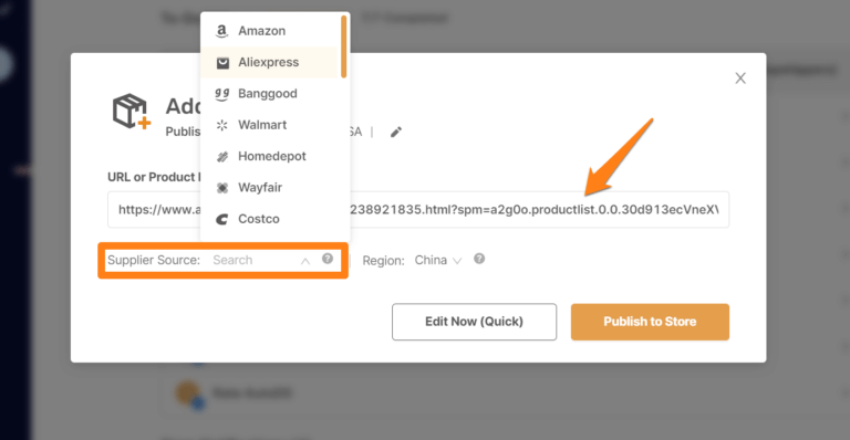 Select Supplier For AutoDS importer