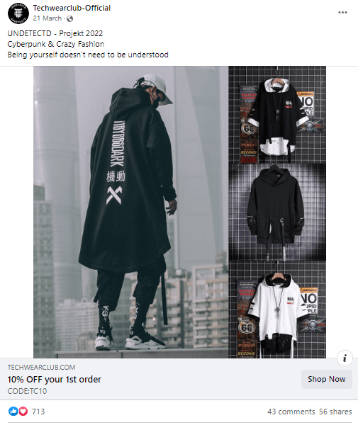  TechWearclub's Facebook Ad