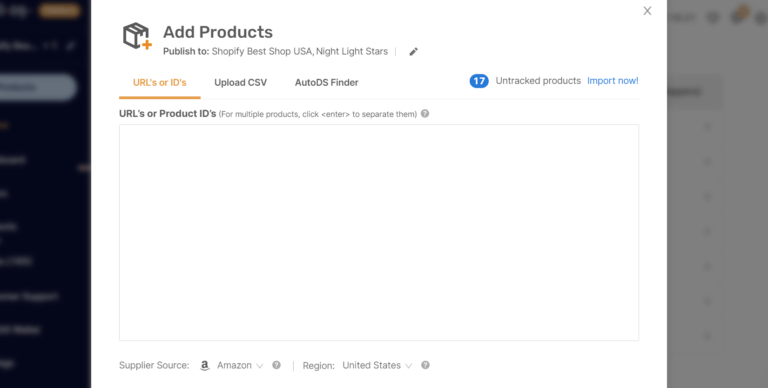 AutoDS product importing tool