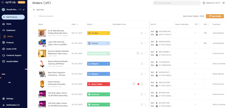 AutoDS automatic tracking updates