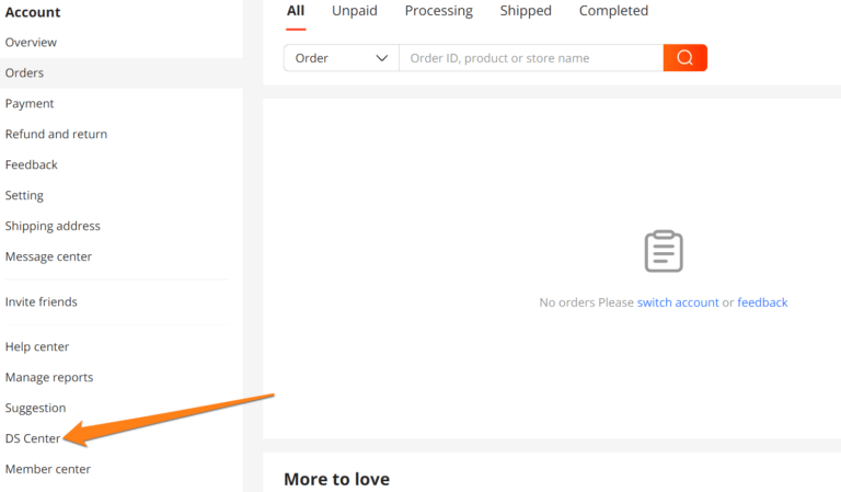 accessing aliexpress dropshipping center