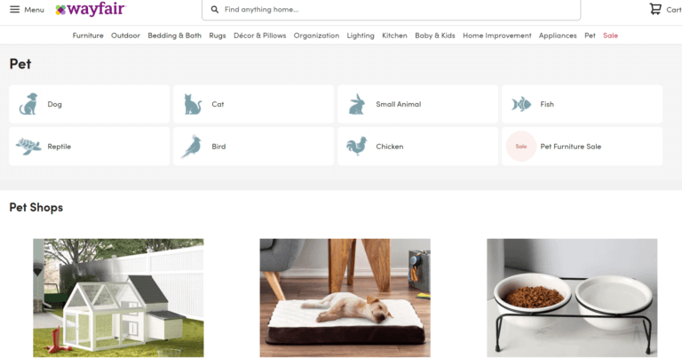 Wayfair dropship pet supplier UK