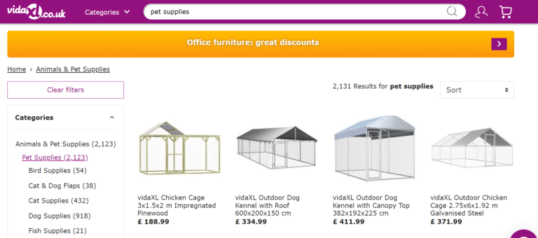 VidaXL dropship pet supplier UK