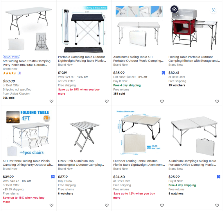camping table ebay best sellers