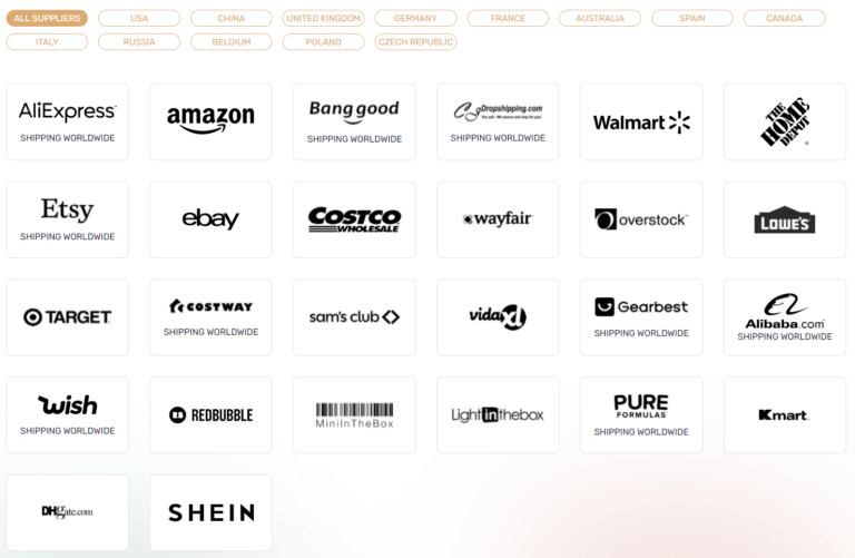AutoDS-supported Dropshipping Suppliers