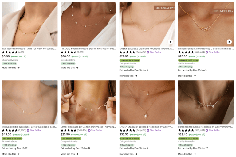 Etsy Dropshipping Minimalist Necklaces
