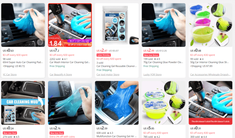 Car cleaning gel