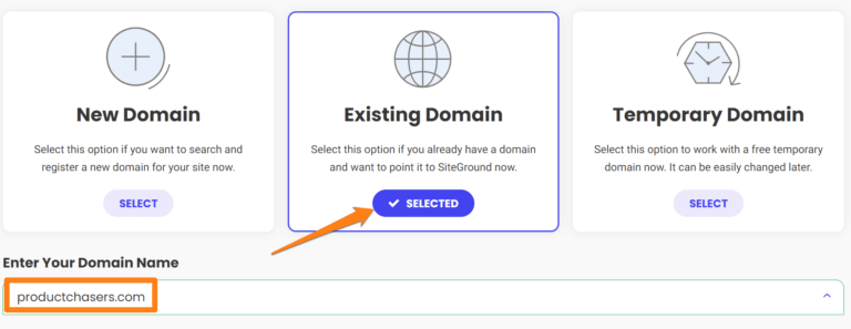 Add new website to Siteground