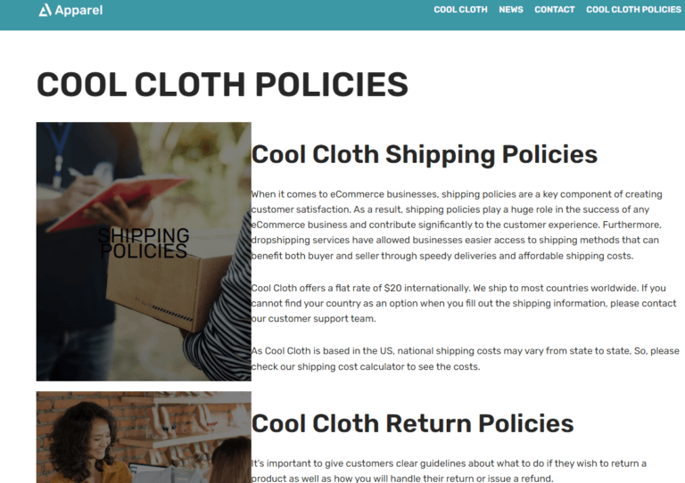 WooCommerce store policies