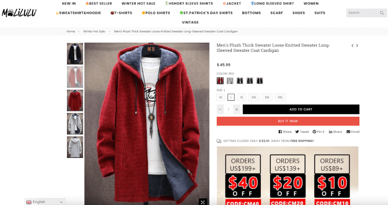 Long-Sleeved Sweater Cardigan Seller's Website