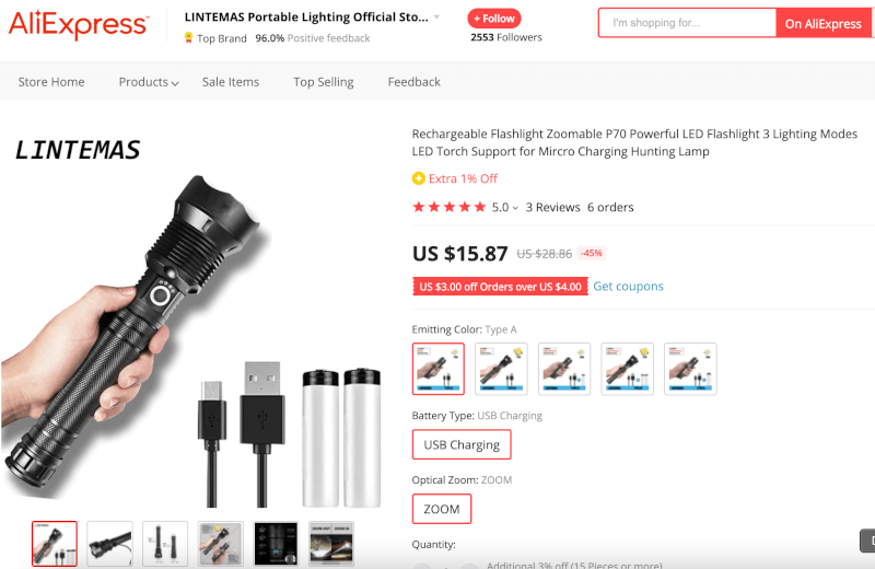 LED Laser Flashlight Supplier's Website