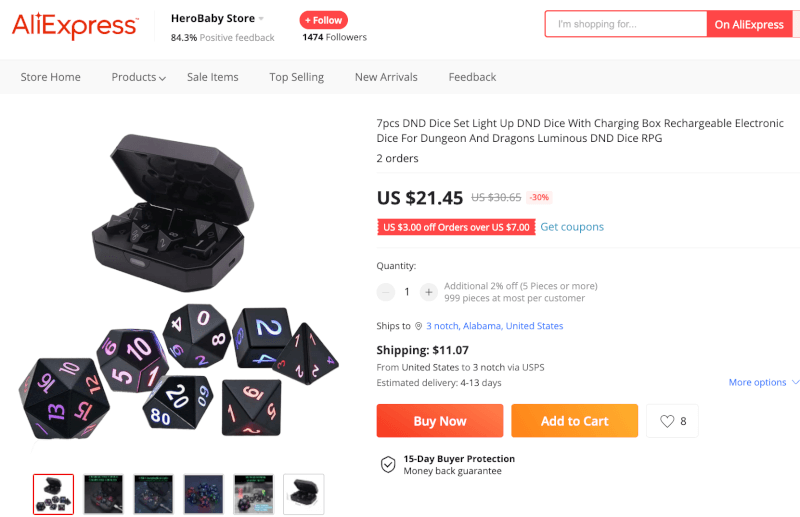 Led Flash Dice Set Supplier's Website