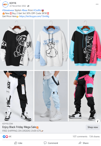 Patchwork Cargo Pants Seller’s Facebook Ad