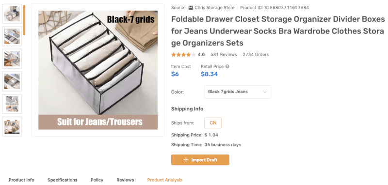 Wardrobe Closet Organizer best dropshipping products March