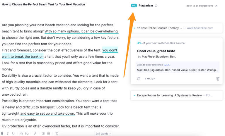 ChatGPT avoids plagiarism