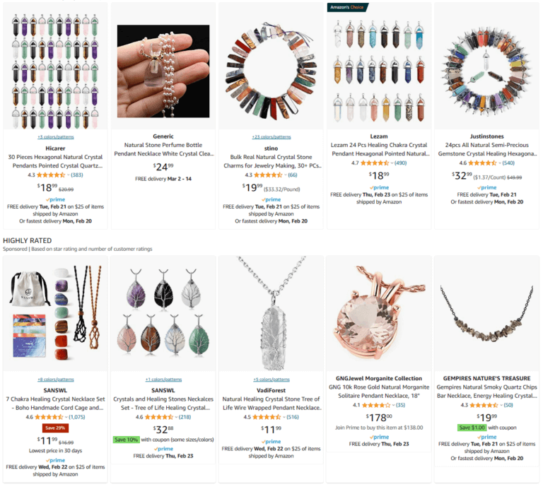 Dropshipping Jewelry Natural Stone Crystal Pendant