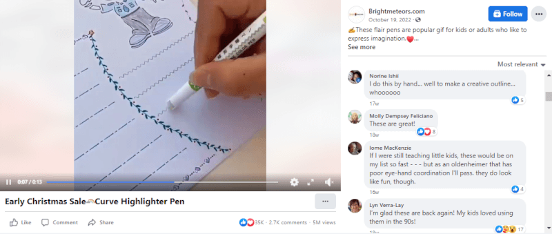 Creative Contour Highlighter Pen Facebook Ad