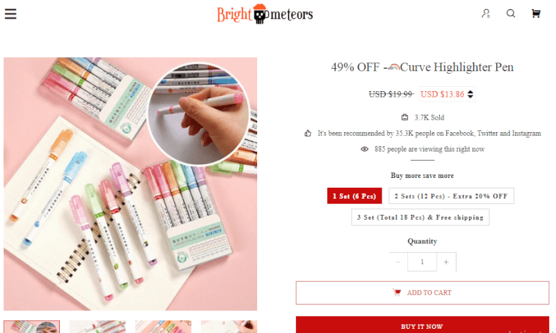 Creative Contour Highlighter Pen Seller's Website