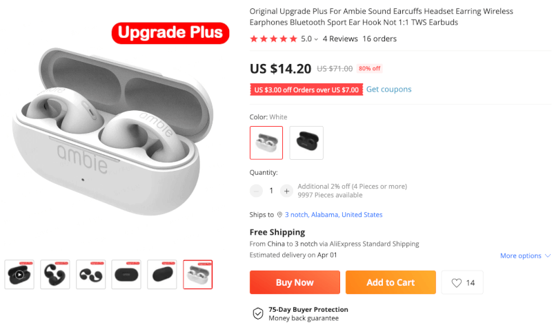 Wireless Earcuff Headphones Supplier's Website