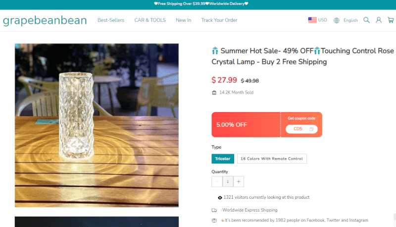 Touch Control Crystal Lamp Seller's Website