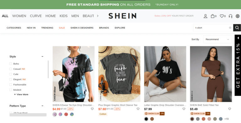 Dropshipping T-Shirt Supplier Shein