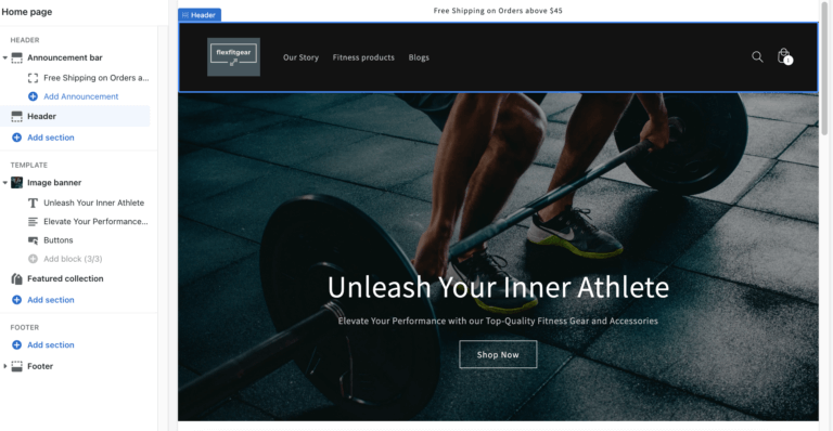 Customize Shopify store Homepage