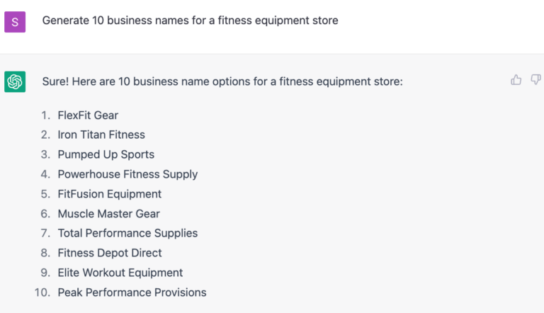 Generate Shopify dropshipping store names with ChatGPT