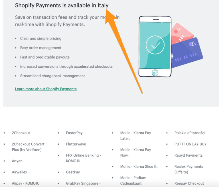 Shopify Payments Outside The US