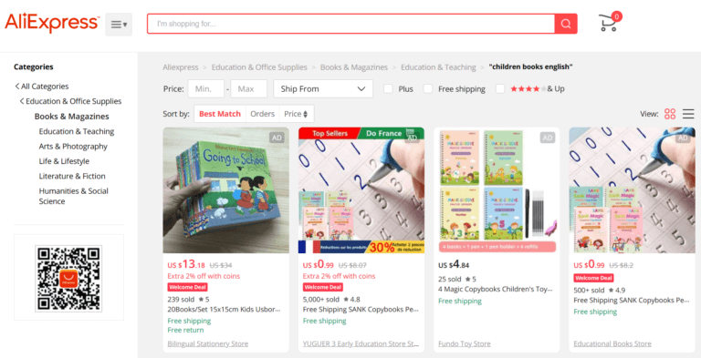 aliexpress dropshipping books supplier