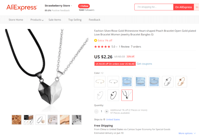 Couple’s Heart Necklace Source