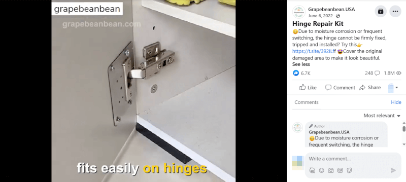 Door Hinge Repair Kit FB Ad