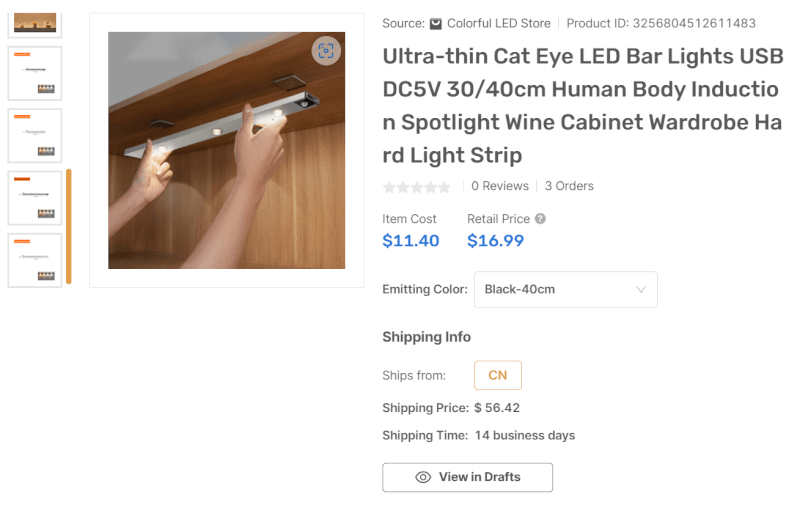 Dropshipping Motion Sensor Cabinet Light