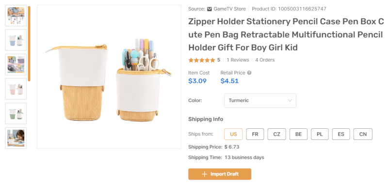 Dropshipping Pop-Up Pencil Case