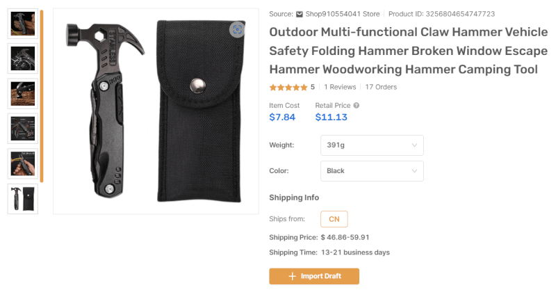 Dropshipping Portable MultiTool With Hammer