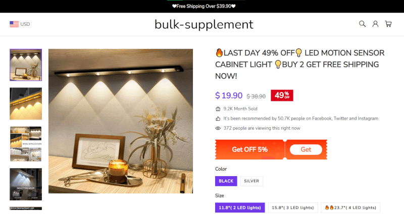Motion Sensor Cabinet Light Seller's Website
